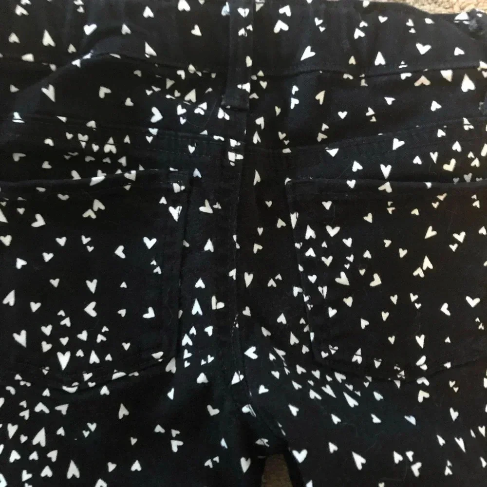 Old navy black white heart ballerina pants 6